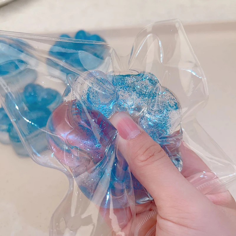 **1Pc Soft Imitation Silicone Ice Through Sea Blue Cat Paw Toys Slow Rebound Decompression Toy Cute Cat Paw Reduce Stress Toy