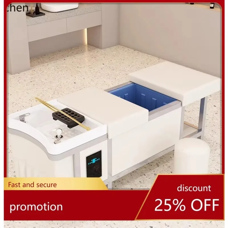 PYH Shampoo Bed for Hair Salon, Massage and Water Flushing Bed, No Plumbing Connection Needed, Storage Shampoo Bed