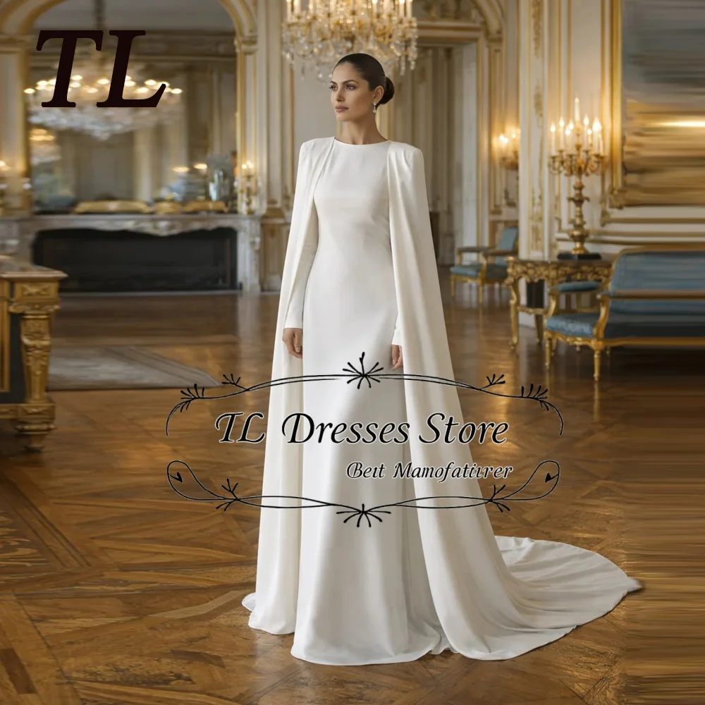 TL Elegant O-Neck Bolero Evening Dresses Mermaid Long Sleeve Wedding Party Dress Mermaid Formal Gowns Gala Customized 2026