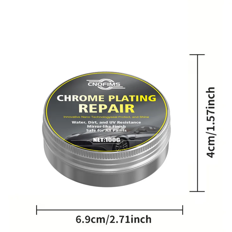 Universal Chrome Polish & Restorer Scratch-Free Multi-Purpose Shine for Wheels Exhaust Tips Vehicle Accents Durable Car Wax
