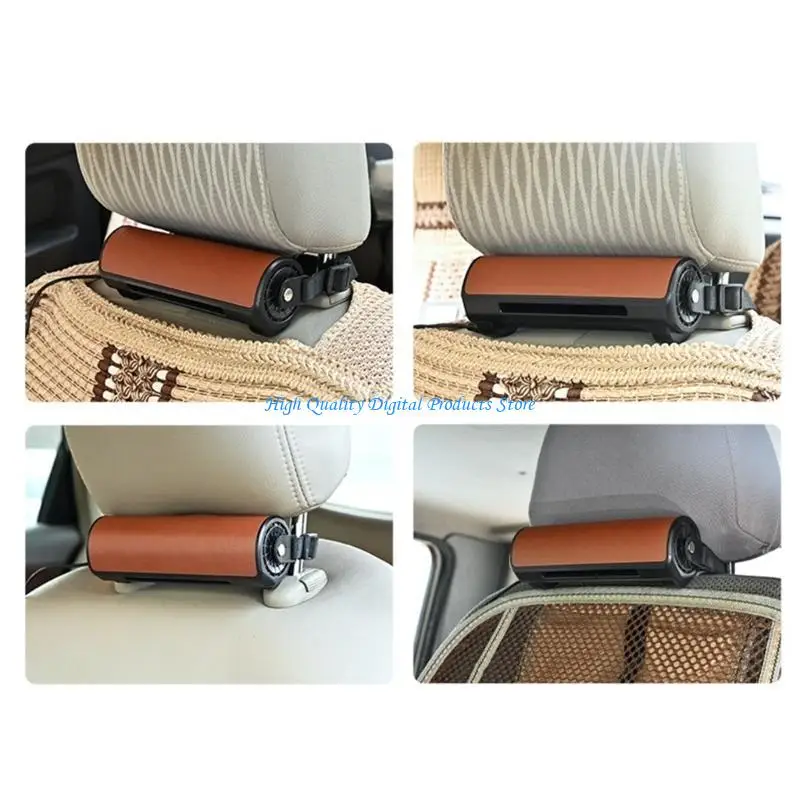 

U2JE Car Cooling Fan 3 Speed Strong Wind Rear Headrest Fan Low Noise USB Powered Air Cooling Fan for Hot Summer