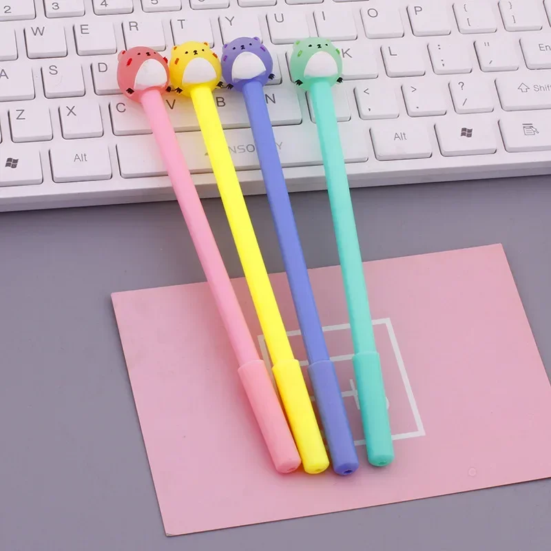 A 50PCS Korean Creative Gel Pens Cartoon Mouse Neutral Pen Cute Black Signature Pen Learning Stationery B
