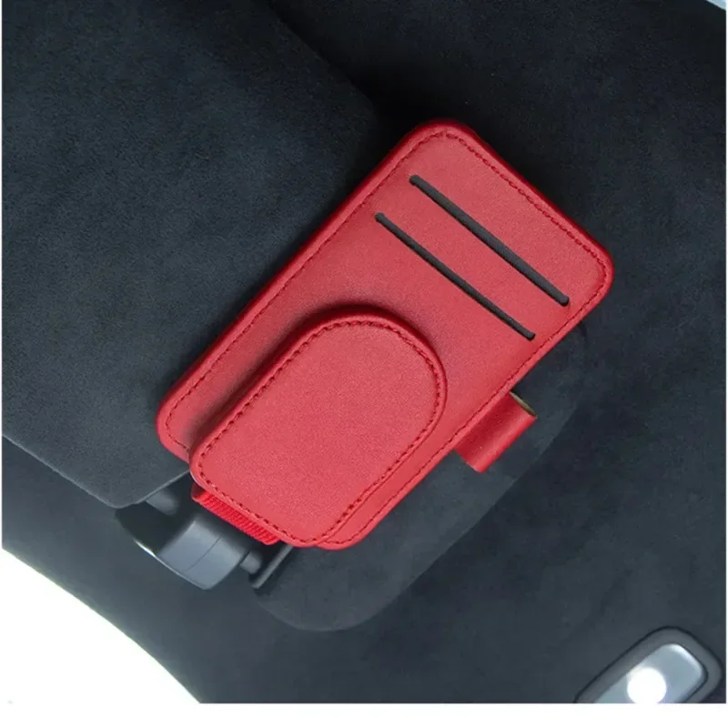 Creative Car Interior Leather Car Glasses Clip Multifunctional Sunshade Storage Clip Sunglasses Clip