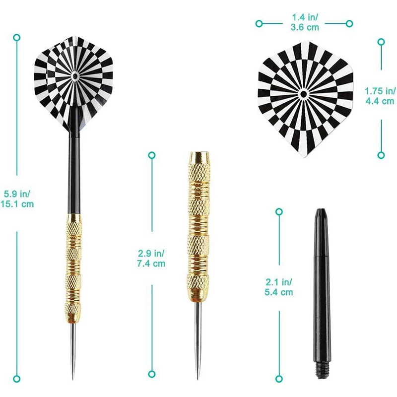 6 Pcs/set Of 14g Iron Plated Copper Dart Needle Black Plastic Rod With 6 Kinds Of Dart Wings Entertainment Game