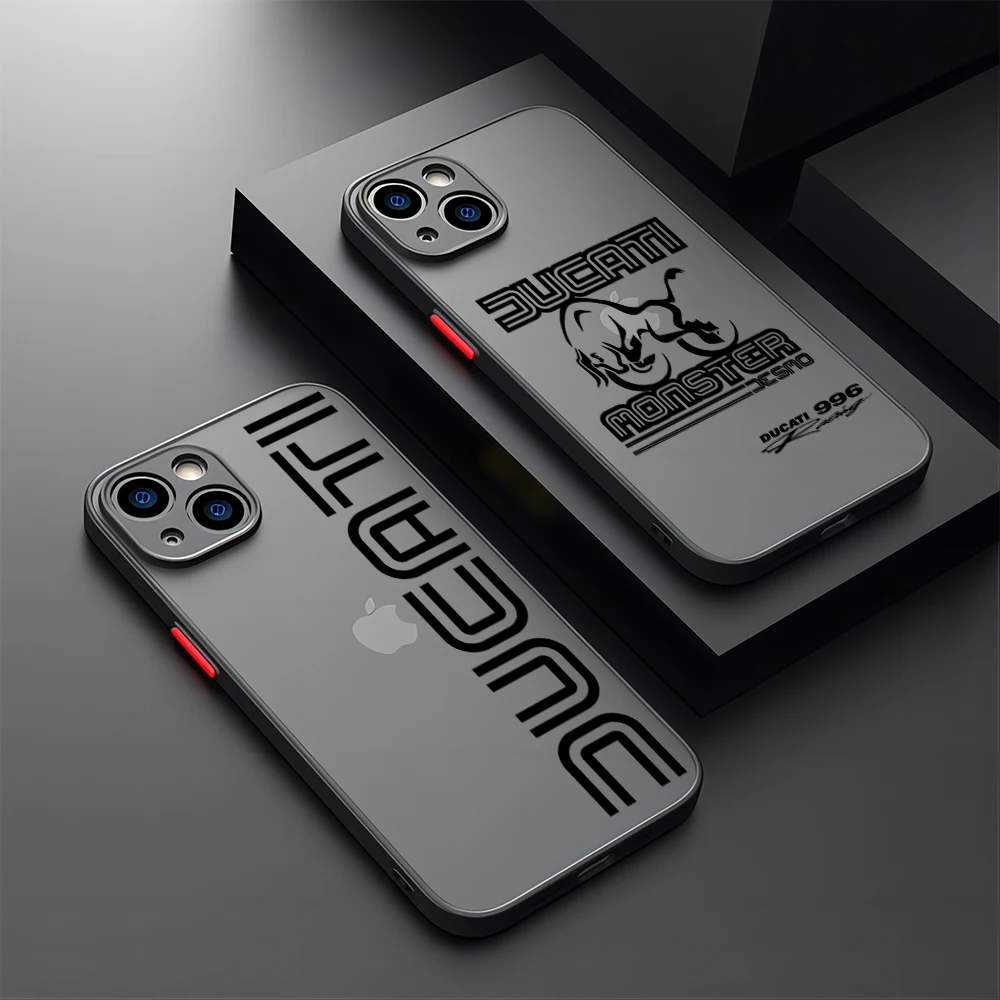 Luxury Motorcycle Phone Case for-D-D-Ducaties IPhone 16 15 14 13 12 11 Mini Pro Max X XR 8 Plus Matte Transparent Back Cover