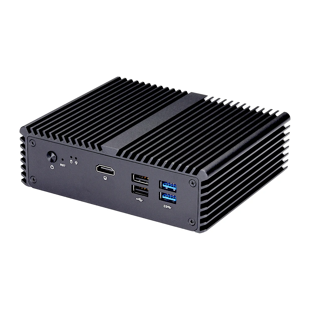 Qotom Mini PC Q700G5 Quad Core Celeron J4105 J4125 con computadora sin ventilador 5 LAN AES-NI