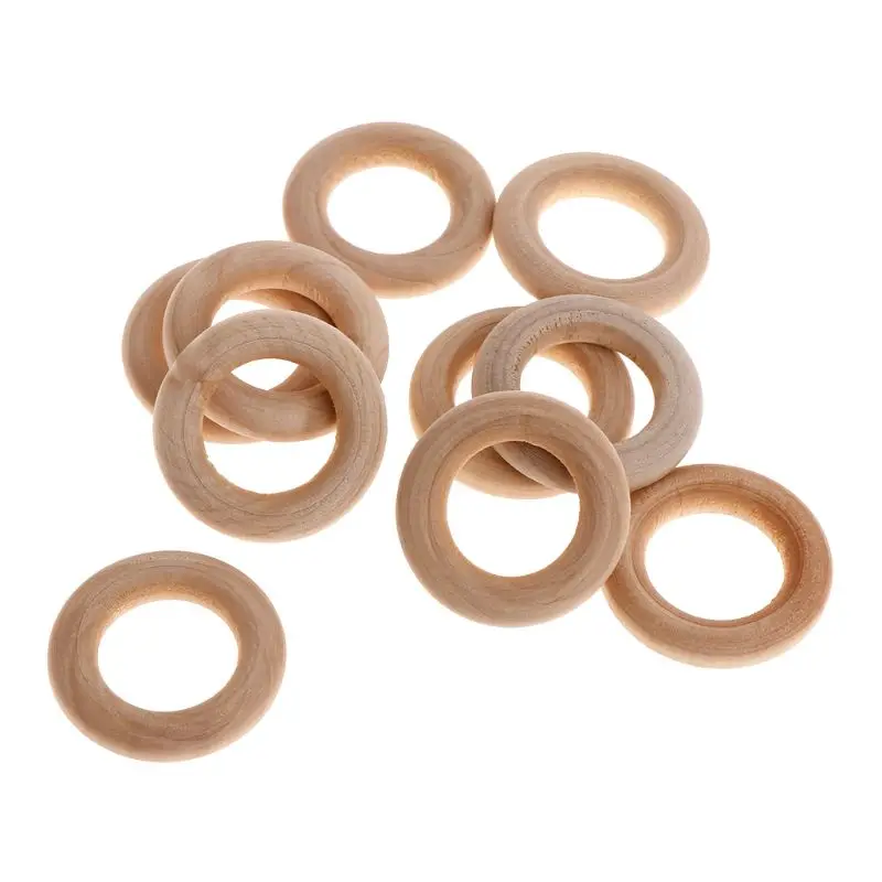 10 Pieces Wooden Rings to Paint Circles for Craft DIY Pendant Jewelry Making