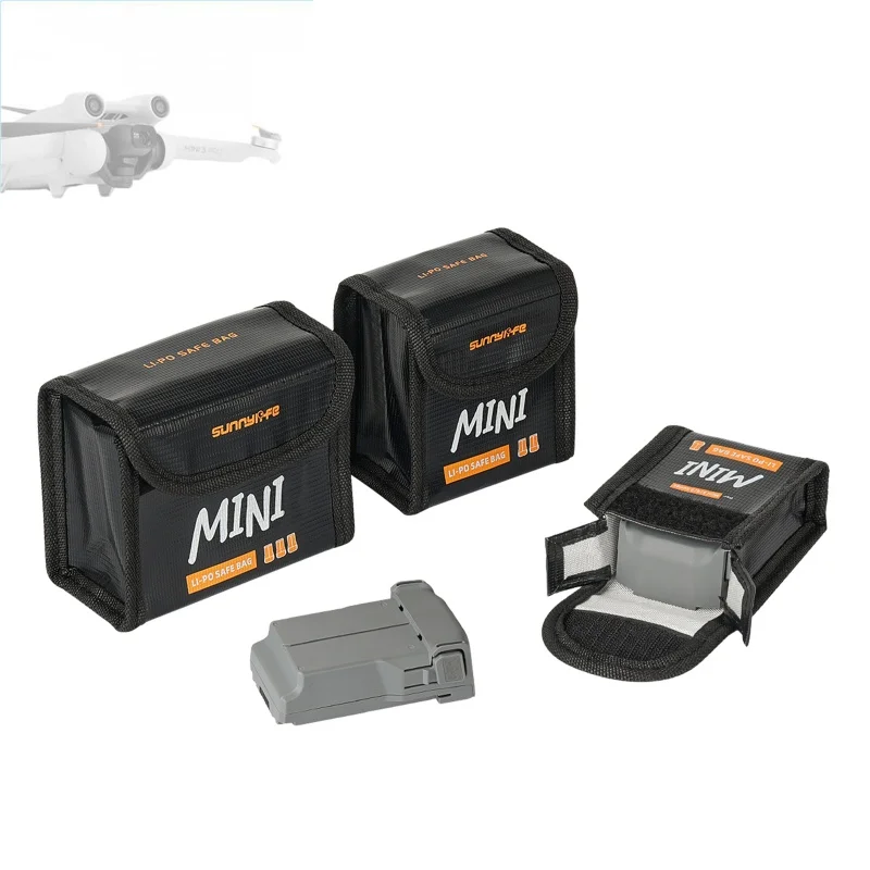 Flight Battery Safe Bag for DJI Mini 5/4/3 Pro Protective Case Transport Lithium Battery Safe Explosion-proof Bag for DJI Mini 3