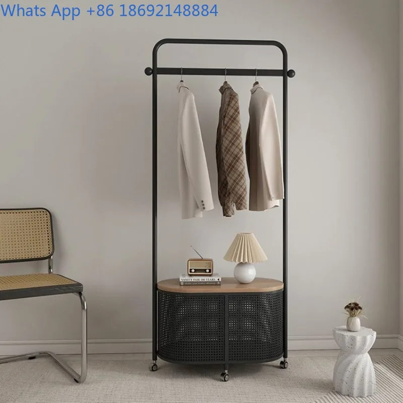 

Coat Rack for Bedroom, Imitation Rattan, Living Room Corner Dirty Clothes Basket, Light Luxury Storage, Clothes Hanger