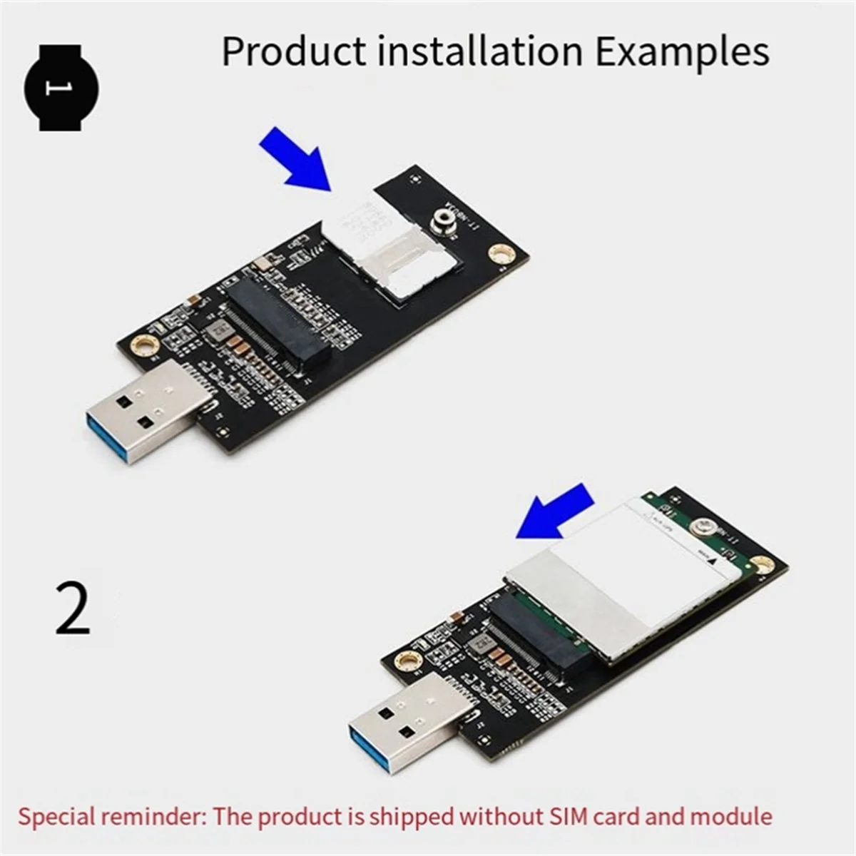 

USB3.0 to NGFF Key B 3G4G WWAN Module Network Card Multifunction Test Adapter Board with SIM Slot Module