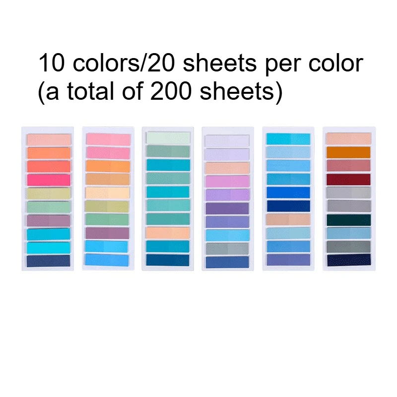 PET透明付箋 モランディカラー インデックスタブ ブックマーク カラフル 便利 粘着ラベル付き オフィス 学校 文房具