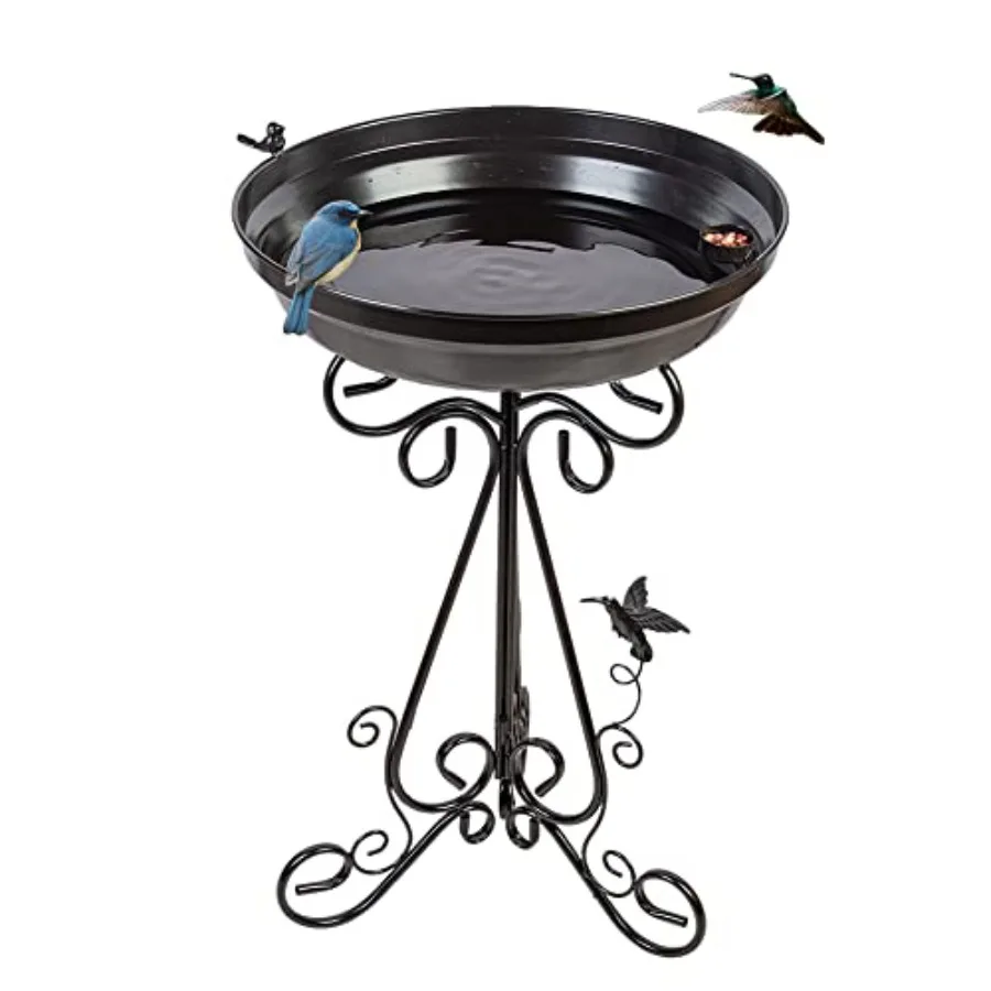 

DREAMSOUL Dia Large Bird Bath Stand 4 Deep Bird Bath for Outside Metal Birdbaths for the Garden Yard Patio Decor