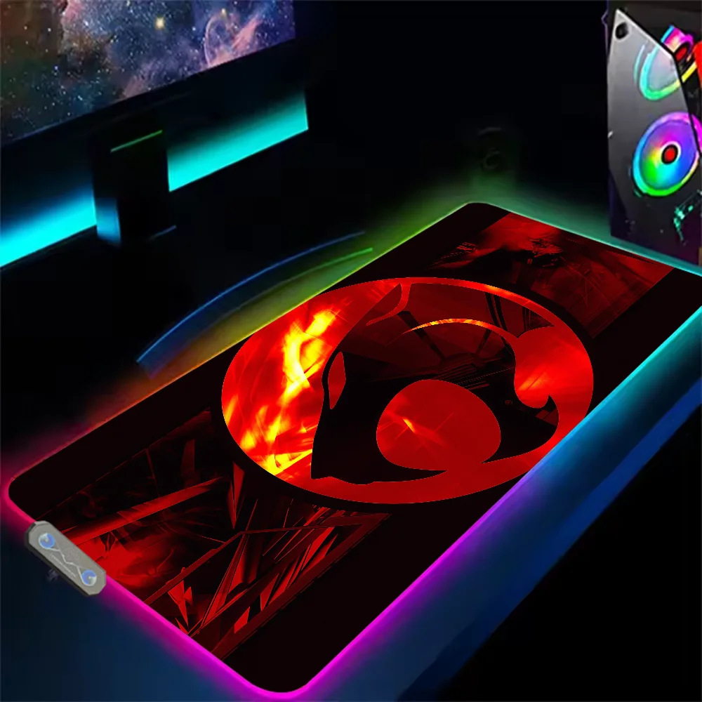 لوحة الماوس مكتب الكمبيوتر المنزل RGB مصباح ليد عدم الانزلاق مكتب حصيرة USB العلوم لعبة كبيرة ThunderCats المطاط قاعدة الخيال مقاوم للماء