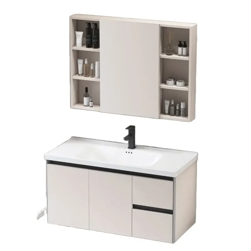 Thickened honeycomb aluminum waterproof bathroom cabinet 44/44CM wide and narrow side bathroom cabinet integrated