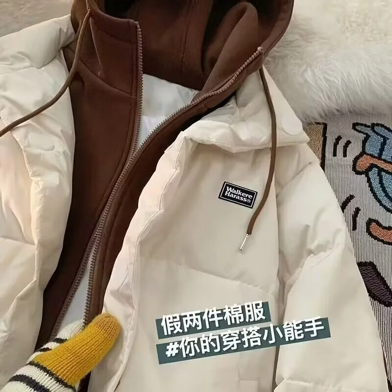 الرجال Thiened الشتاء القطن Jaet معطف مقنع الدفء أكثر من 250 Pou الأمريكية Sle وهمية قطعتين ملابس قطنية اتجاه الشباب