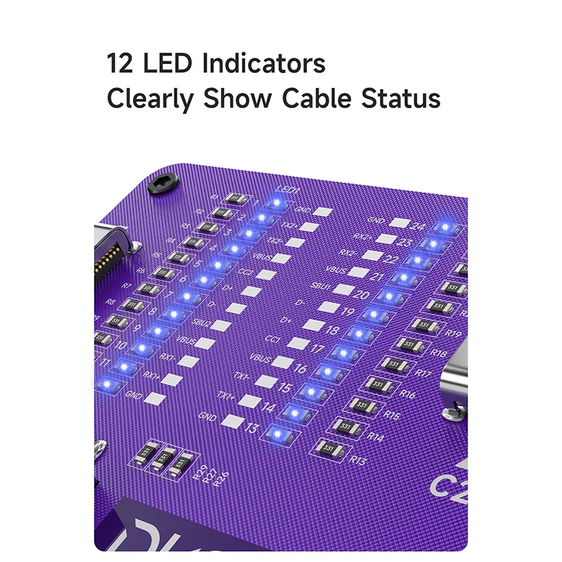 

Dusty TC-24 Circuit Tester Dual-ended Type-C Fast Charging Cable Tester Type-C USB Charging Cable Circuit Tester
