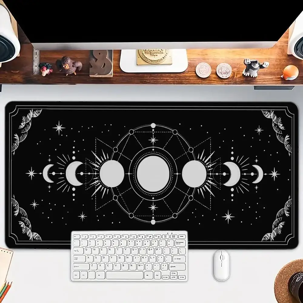 

Starry Sky and Moon Design Mouse Pad Large mouse pad, desk pad, anti slip base, washable for office and home use