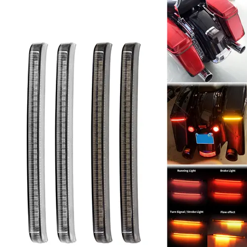 Imagen 2 del producto Alforja LED para motocicleta, luz decorativa de señal de giro fluida de freno para Harley CVO Touring Electra Road Glide Ultra limitada 2014-Up