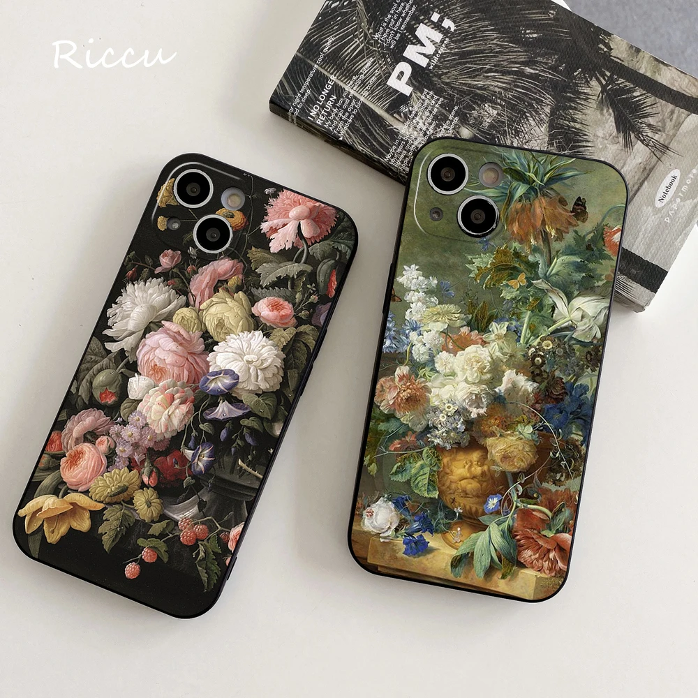 FOR IPhone 14 Classy Antique Floral Still Life Fine Soft Case for Iphone 14 11 12 Pro 8 7 Plus X 13 Pro MAX SE2020 XR XS Covers