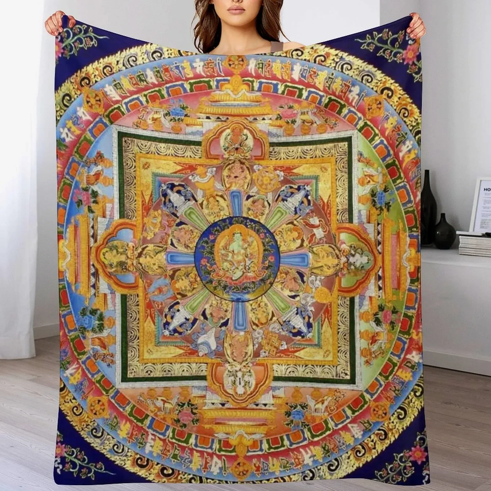 

Buddhist Green Tara Mandala 49 Throw Blanket Blankets For Baby anime Giant Sofa Decorative Throw Blankets