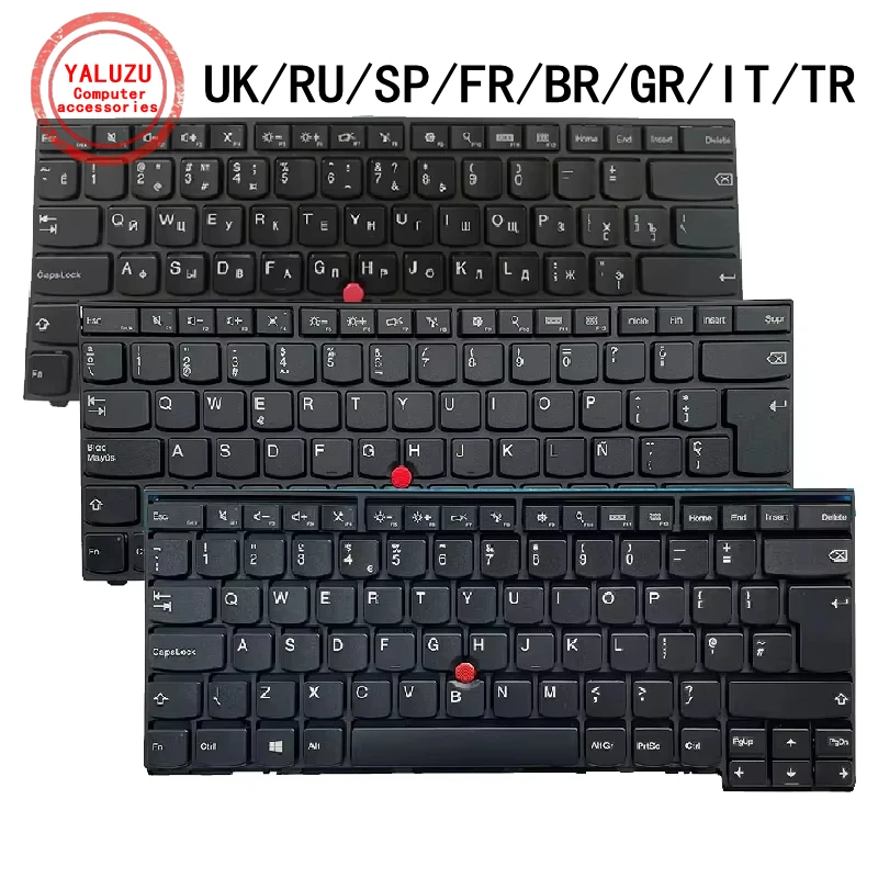 Clavier d'ordinateur portable UK/RU/SP/FR/BR/GR/IT/TR, pour Lenovo Thinkpad E431 E440 L440 L450 L460 L470 T431S T440 T440P T440S T450 T450S T460