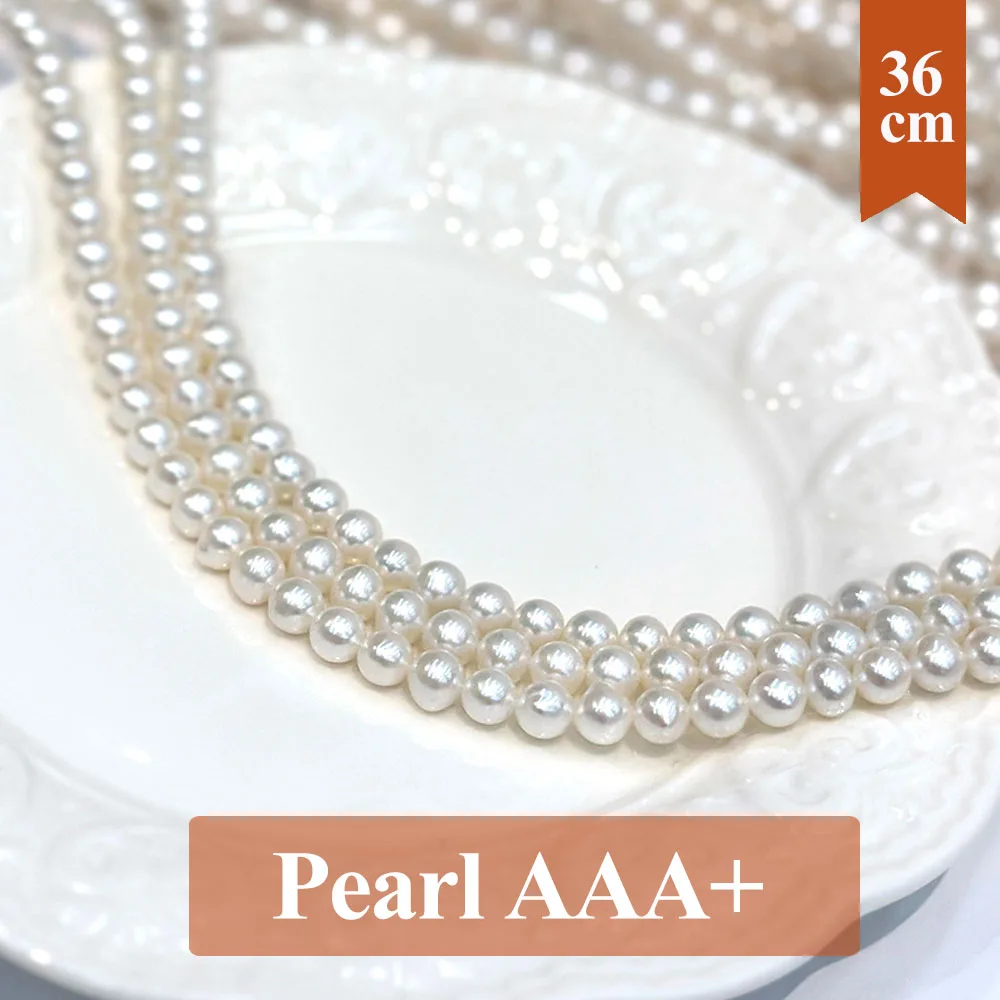 5-6mm Gloss Natural Freshwater 100% Pearl Beads Round White Pearl Loose Spacer Beaded for Making DIY Jewerly Necklace Bracelet