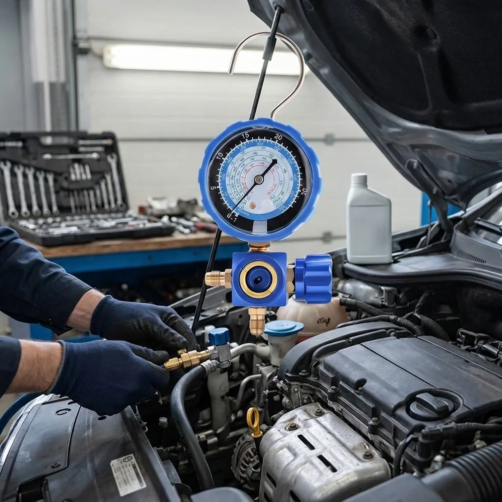 High Accurate Metal AC Coolant Charging Gauge For R22 R410a R 32 R134a Air Conditioning Refrigerant Pressure Test Tool