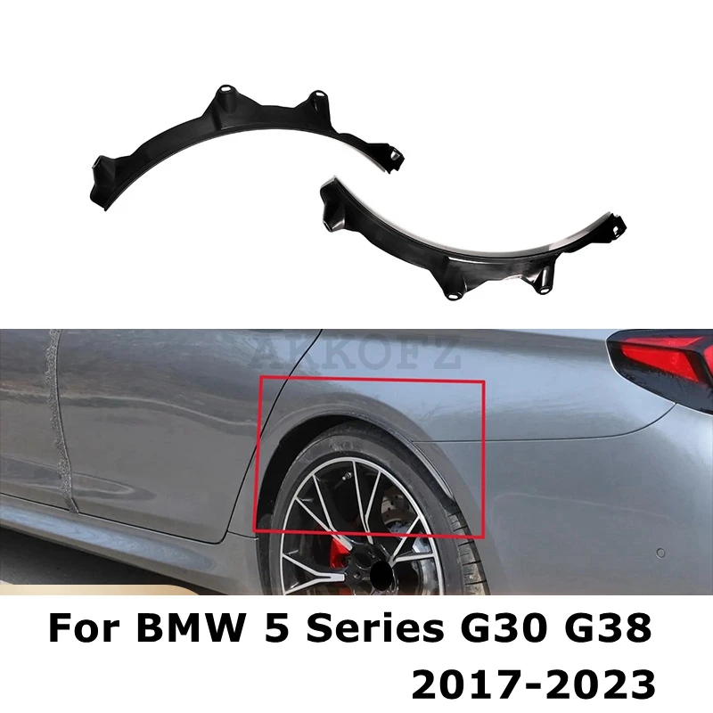 

PP Black Car Rear Wheel Arches Fender Flares Mudguards Trims for BMW 5 Series G30 G38 2017+ Back Wheel Eyebrows Guards