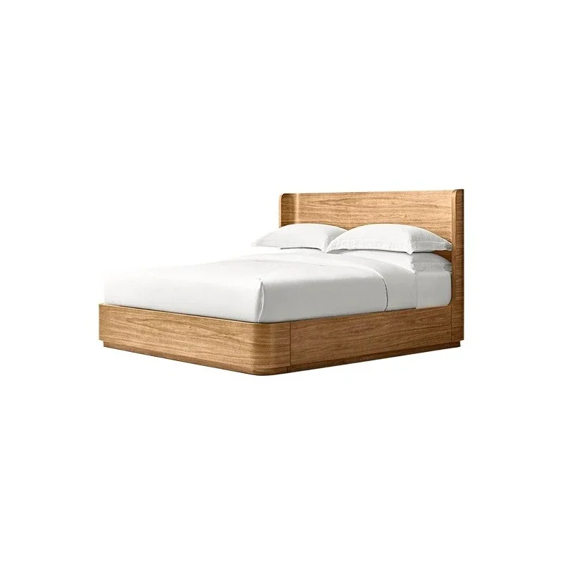 American rural retro furniture master bedroom  double bed,  single solid wood modern simple wedding bed