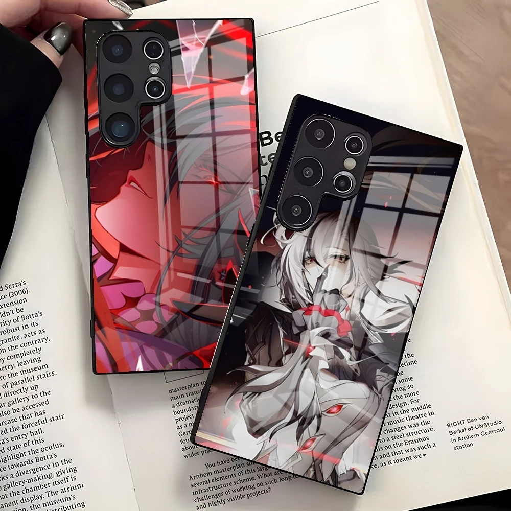 Genshin Impact Arlecchino Phone Case For Samsung S26 Ultra S25 Edge Ultra S23 S22 S21 S20 Ultra Plus S24 Fe A25 Glass Cover