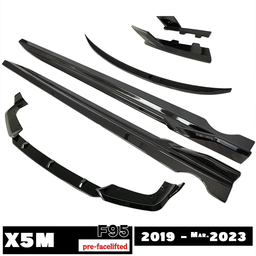 Carbon Fiber Print Front Bumper Lip Rear Diffuser Side Skirt Extension Sills Spoiler Body Kit for BMW X5M F95 2019 - Mar. 2023