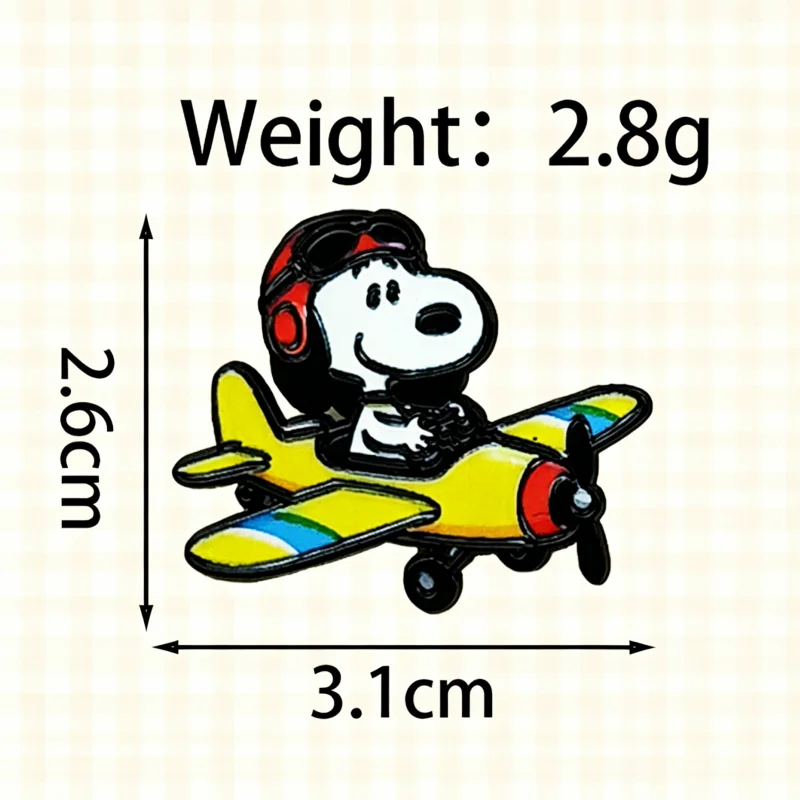 8pcs cartoon brooch acrylic cute animal shaped pilot football creative fun pin student bag image 5