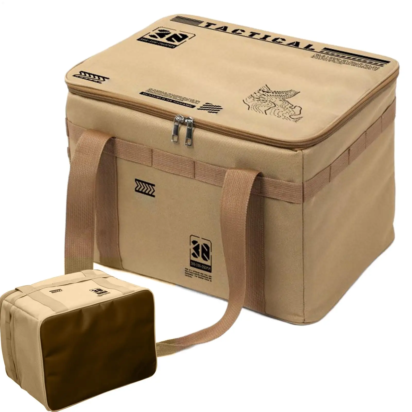 

Сумка для хранения походного снаряжения, органайзер для посуды, сумка-тоут 30 л, складной контейнер с ручкой для пикника и барбекю