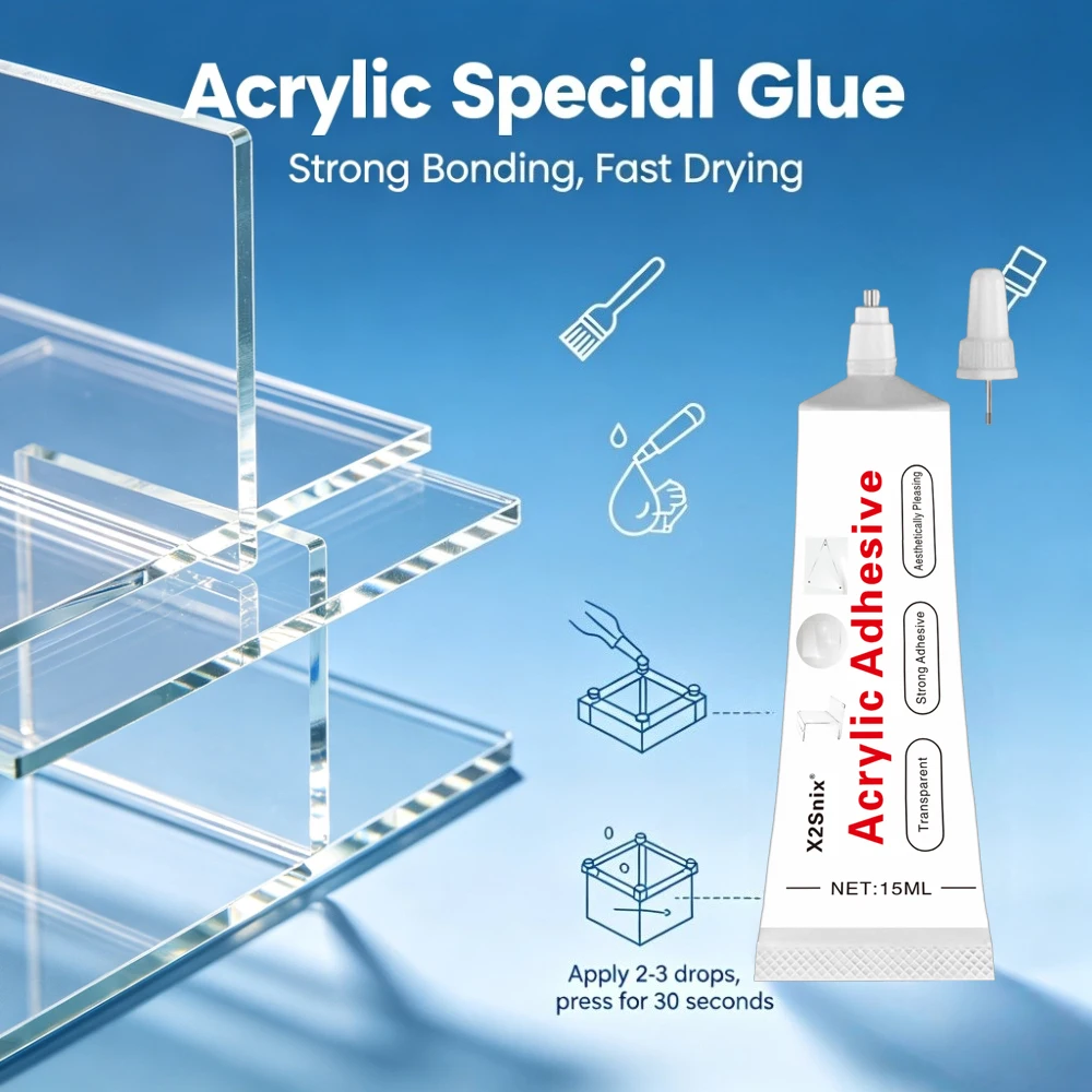 Acrylkleber Transparenter Flüssigkleber Starke Sekundenschnelle Bindung, Wasserfest für Acryl Schnelltrocknender Klebstoff Bastelkleber – Detail 11