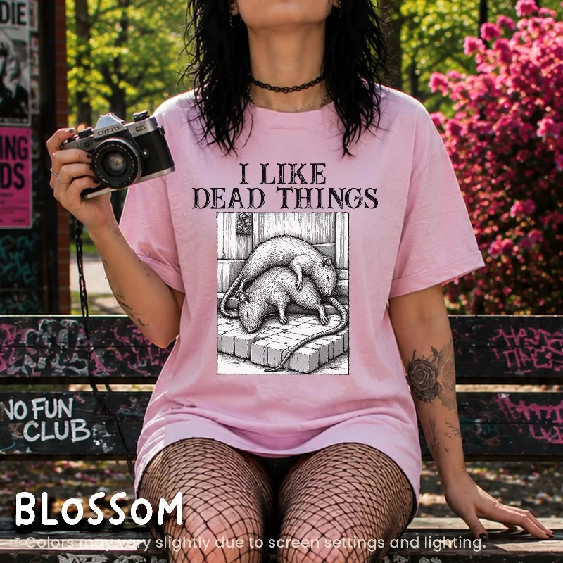 Creepy Rat Shirt, I Like Dead Things Black Plague Tee, Macabre Dark Humor Shirt, Oddities Lover Gift, Halloween Horror Gift