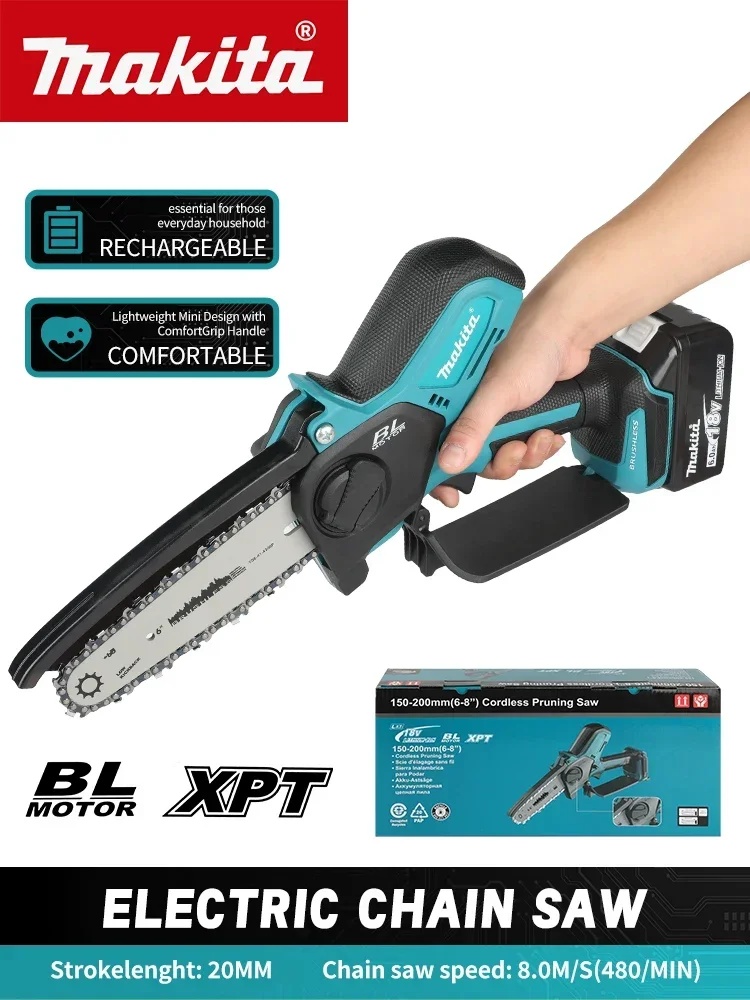 Makita 18V Draadloze Kettingzaag 420MM Blote Tool Hoge Hardheid Ketting Anti-Splash Guard Comfort Grip voor Huis Tuin Trimmen - afbeelding 2