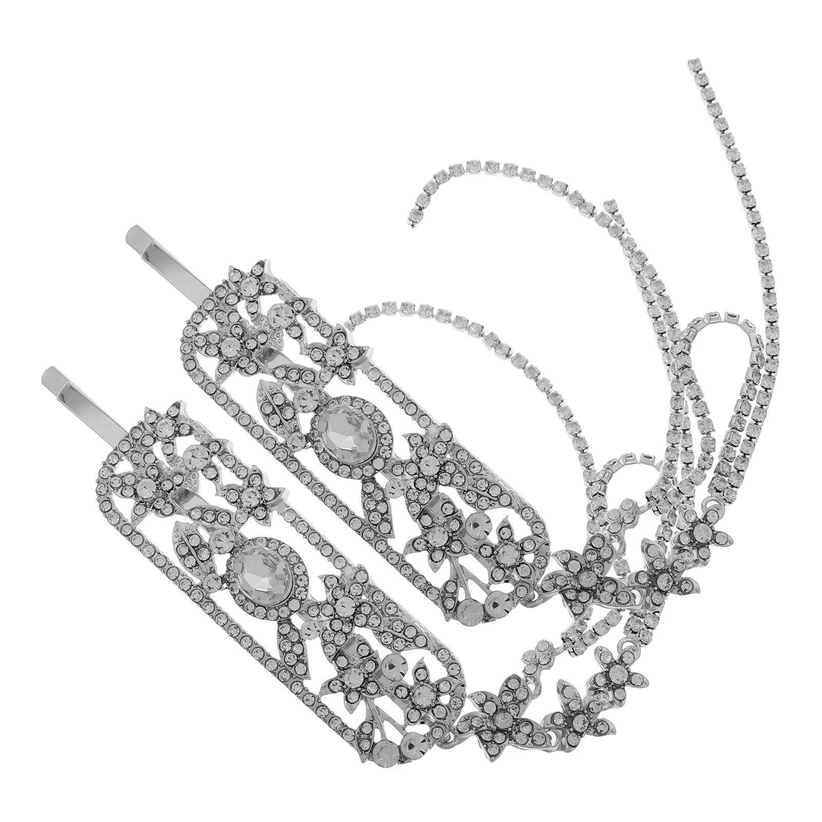 

2 шт., серебряные стразы, кисточки, свадебные заколки для волос, свадебные аксессуары для волос, головной убор в китайском стиле для невесты, свадебный головной убор