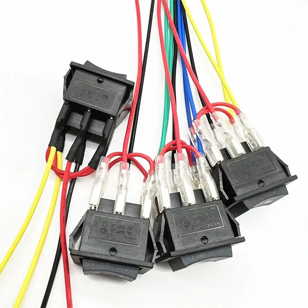 Wired 20A 12V - DC Motor Polarity Reversing Rocker 3 Position DPDT Momentary Automatic Reset Switch (On)-Off-(On) 6 Pin DPDT