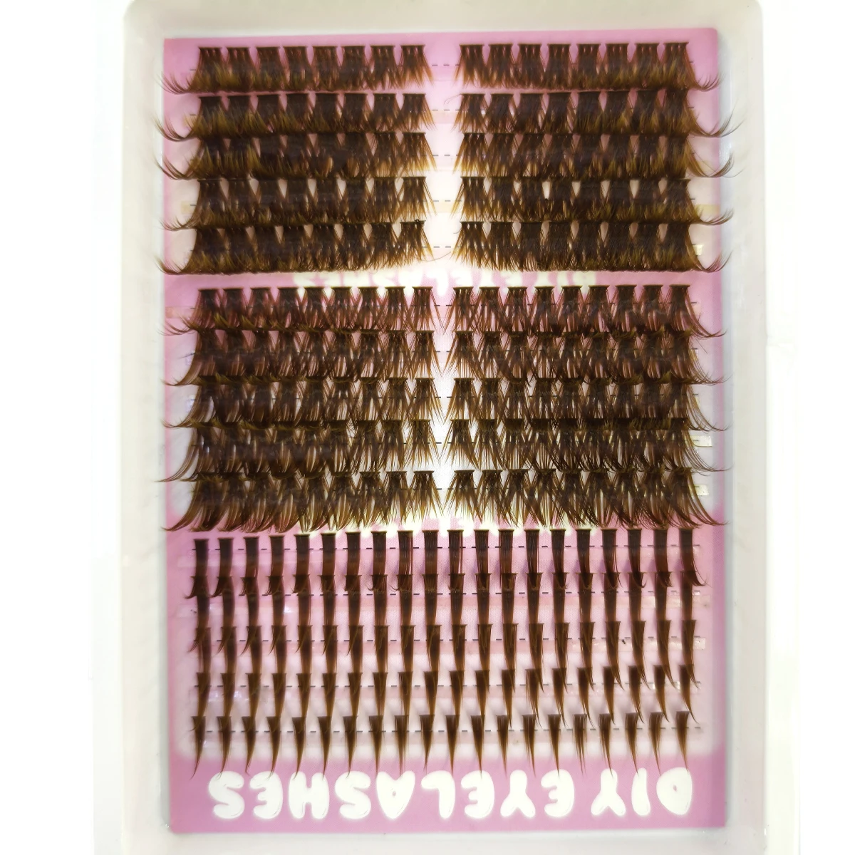 HBZGTLAD 40P-120P Braune Wimpern-Spikes-Cluster, natürlich, 240 Cluster, künstliche Wimpernverlängerungen, Wispy Lashes – Detail 10