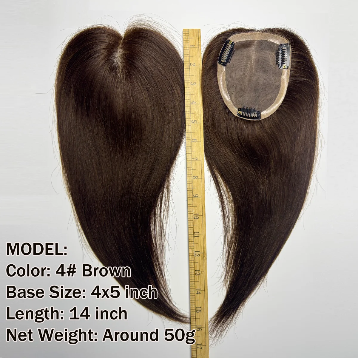 أغطية شعر متينة 100% شعر بشري ناعم بمشابك قاعدة أحادية وبولي يوريثان على نظام قطع الشعر القابلة للتنفس تغطي الشعر الرمادي أو الرقيق