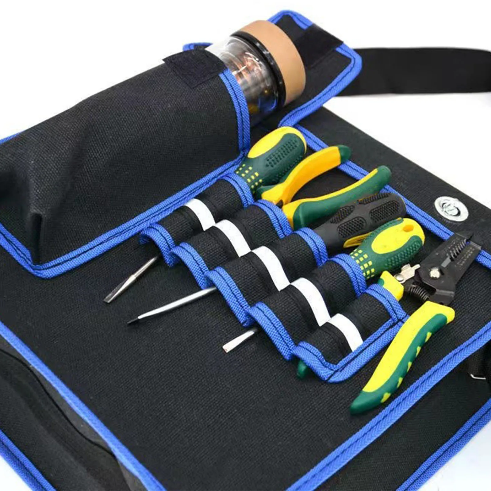 Electrician Tool Bag Thickened Canvas Large Capacity Storage Pouch Multifunctional Repair Tool Organizer