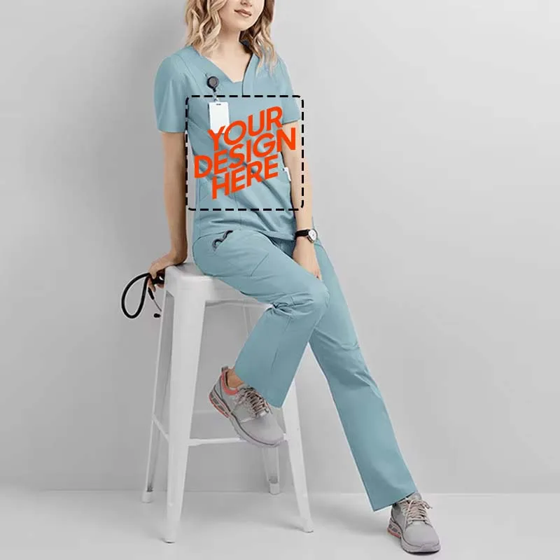 

Free Custom Logo Surgical Clothes Suit Doctor Nurse Clothes Beauty Salon Dental Hospital Work Clothes Hand Washing Clothes