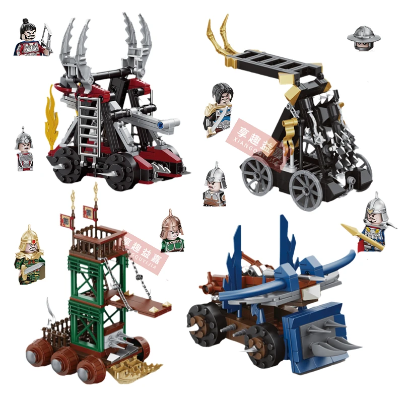 Medieval Chariot Middle Ages Siege Vehicle Military weapon of war MOC Building Blocks Bricks Warrior Toys Gifts DIY