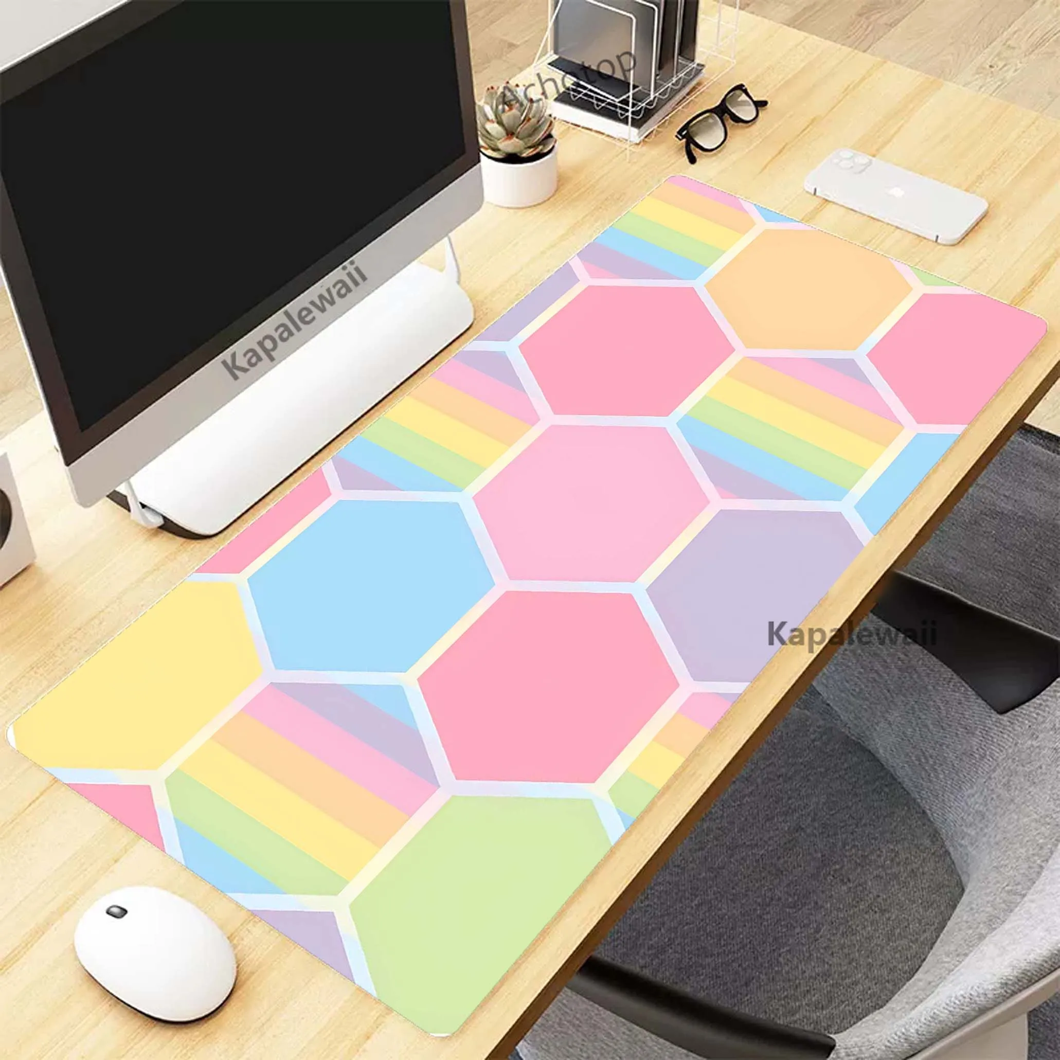 

Colours Kawaii Rainbow Gaming Mouse Pad Large Mouse Mat Laptop Mouse Carpet Game Carpet Keyboard Pads Gamer Desk Mat 90x40cm