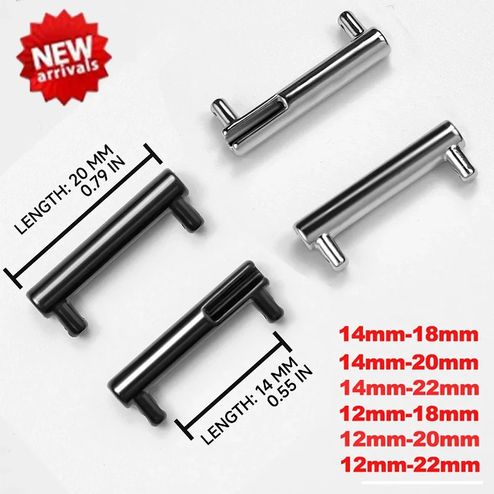 Universal Watch Strap Connector Adapters for Samsung Galaxy Watch 6 5 4 12mm/14mm To 20mm/22mm Stainless Steel Strap Link