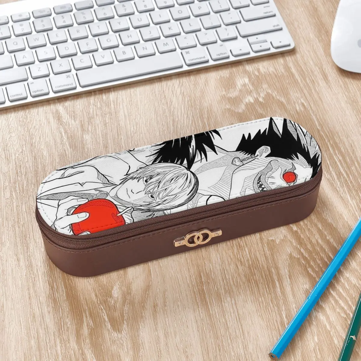 Death Book Death Note Anime Leather Pencil Case Pencil Pouch Storage Stationery Supplies Pen Box Pencil Bag for Kids School