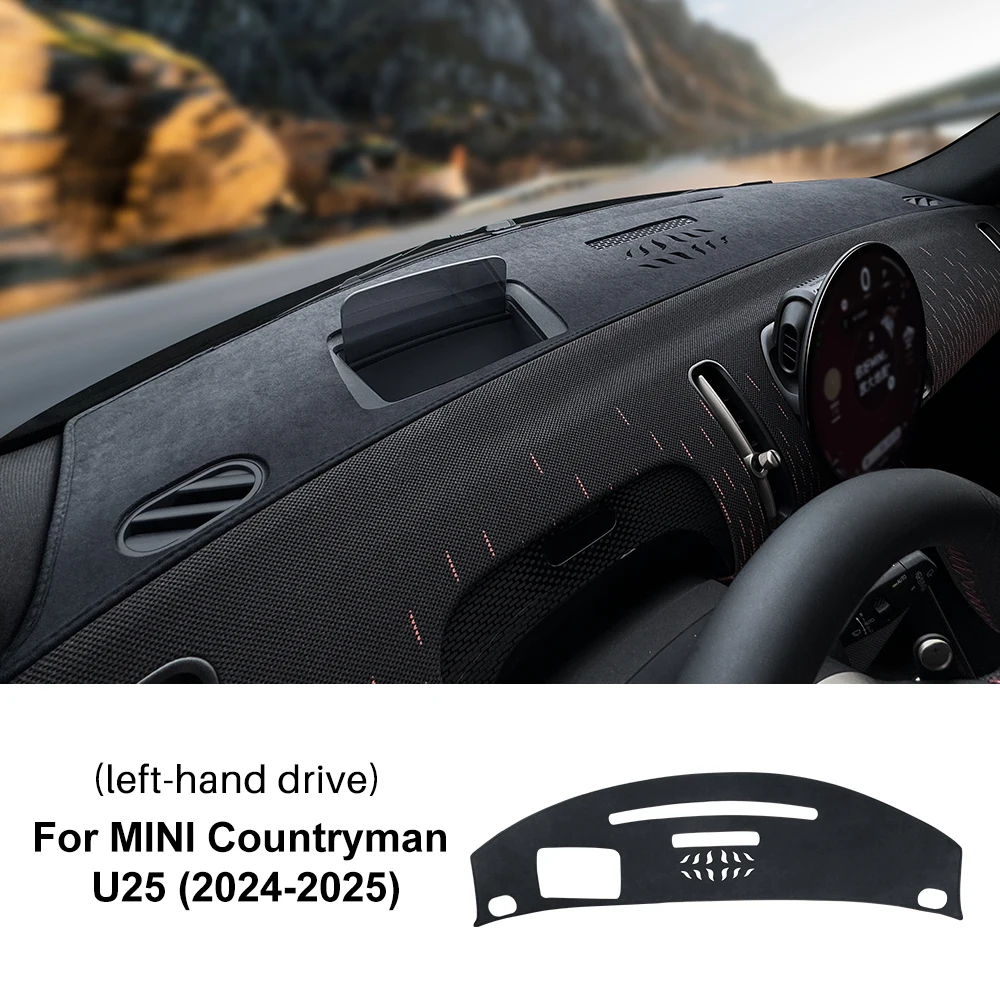 

Flannel Dashboard Cover Pad For MINI Cooper U25 Countryman 2024 2025 Sunshade Protector Anti-UV Dash Mat Sun-shading Non-slip