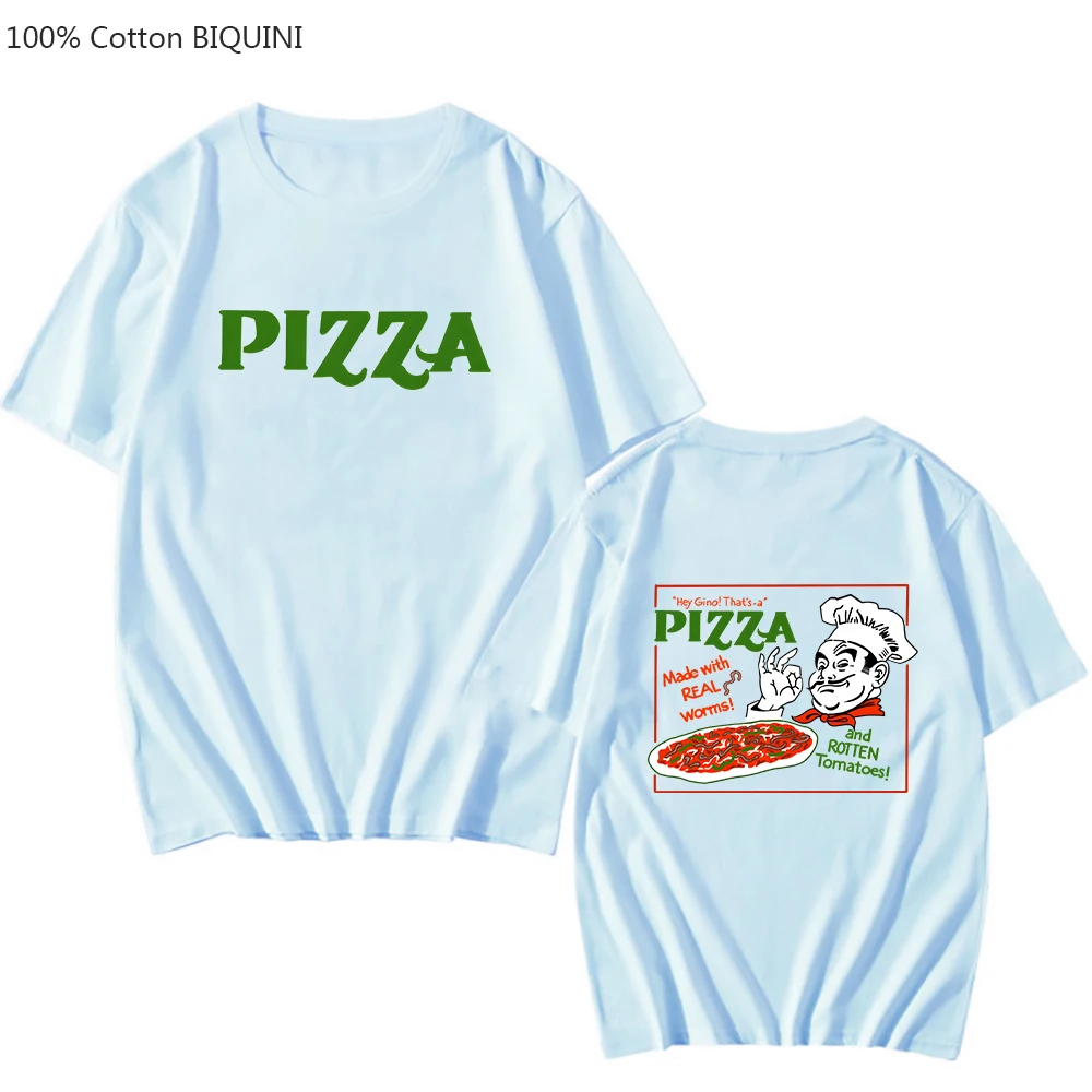 Pizza  Make An OK Sign T-shirts Harajuku MEN Tshirts 100% Cotton High Quality Tee Shirt Sense of Design Handsome Streetwear