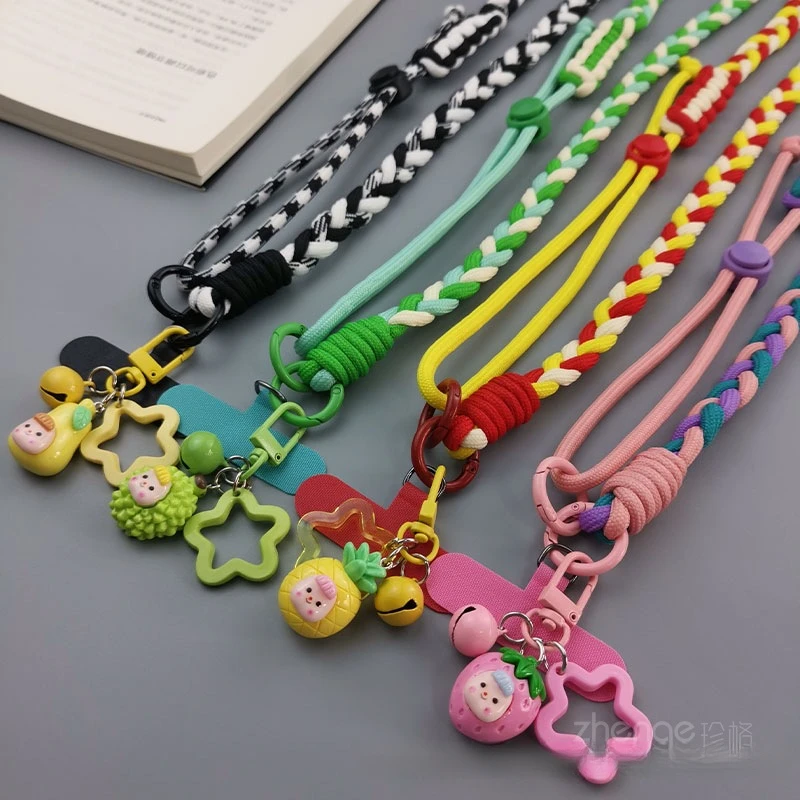 Regulowany pasek na szyję do noszenia na skos, uniwersalna smycz do telefonu, pleciony pasek do użytku na zewnątrz, podróży i wędrówek.