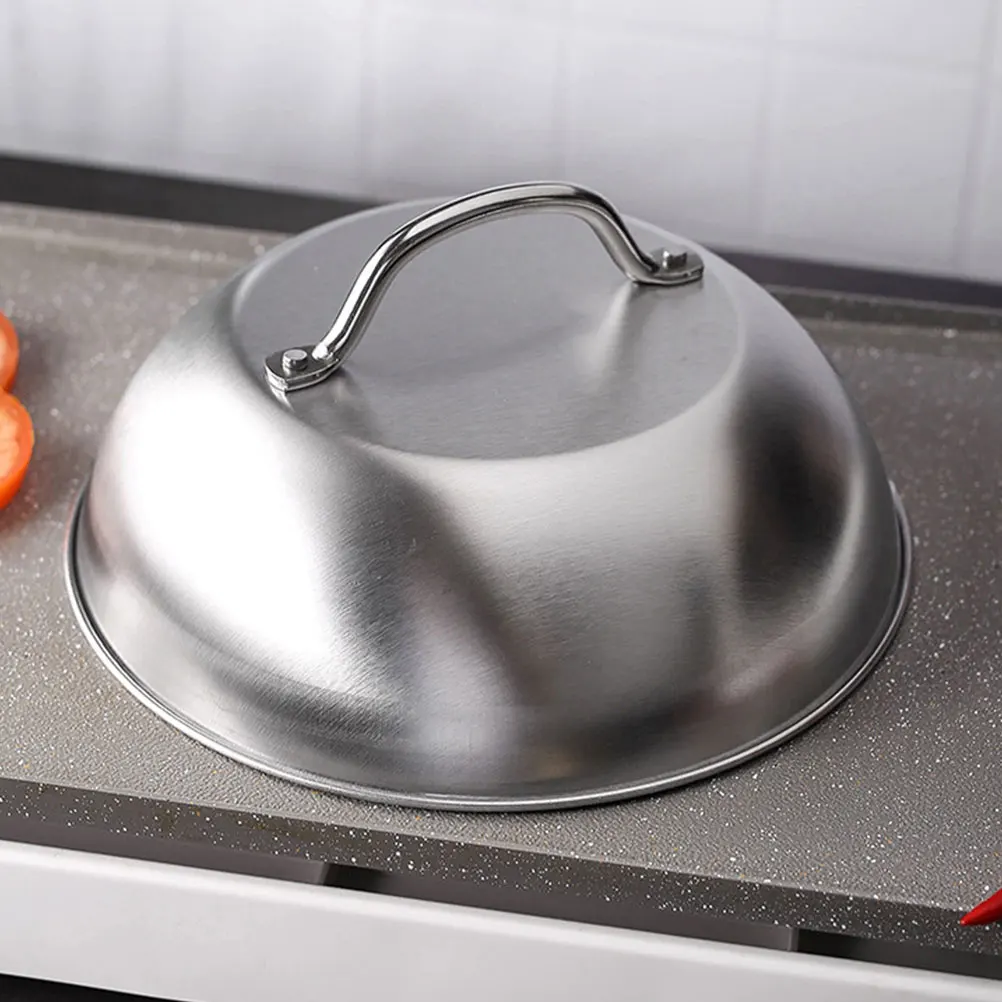 

2Pcs Stainless Steel BBQ Pot Lids 9 Inch Durable Metal Covers for Outdoor Kitchen Pans Easy Clean Practical Storage